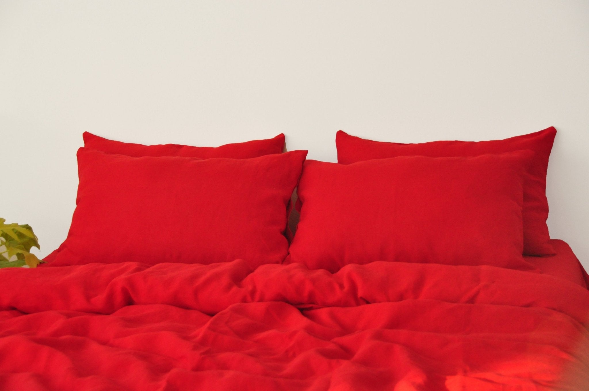 Housse de couette rouge écarlate
