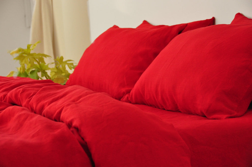 Housse de couette rouge écarlate