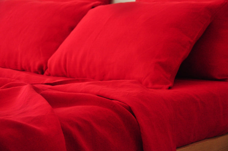 Scarlet red pillowcase