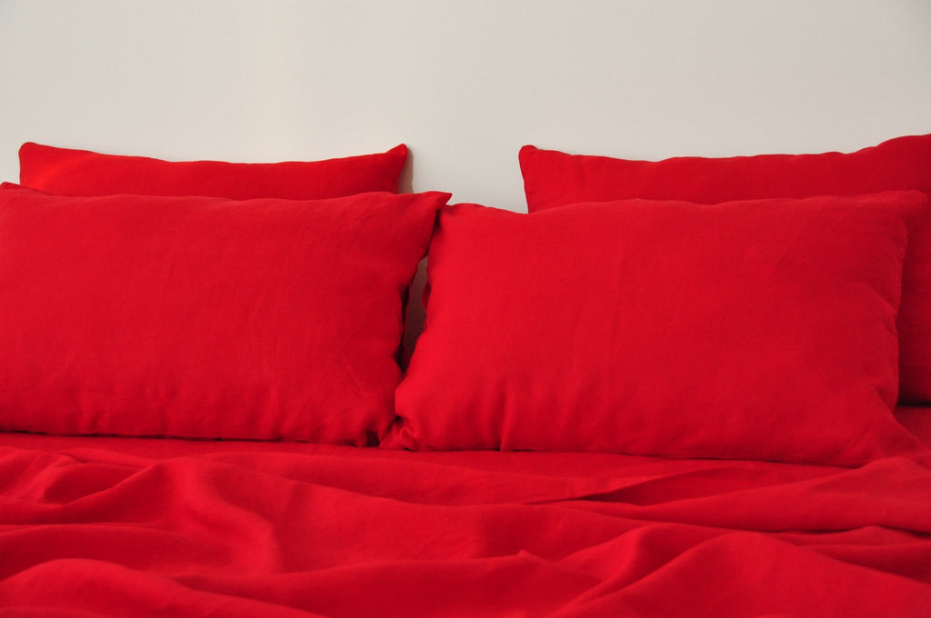 Parure de draps rouge écarlate