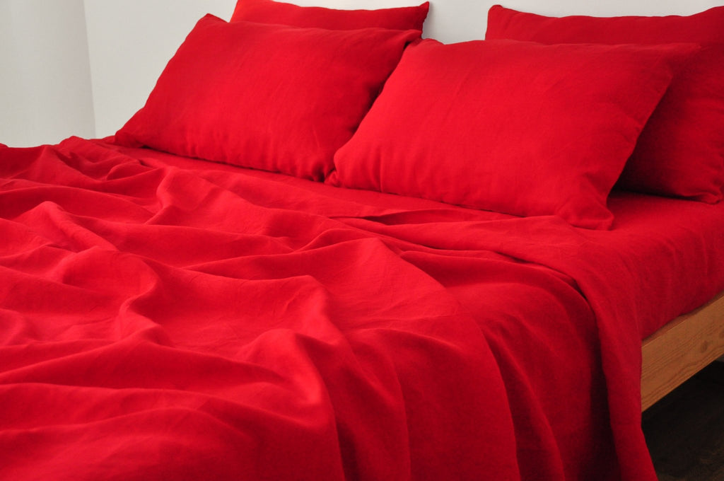 Parure de draps rouge écarlate