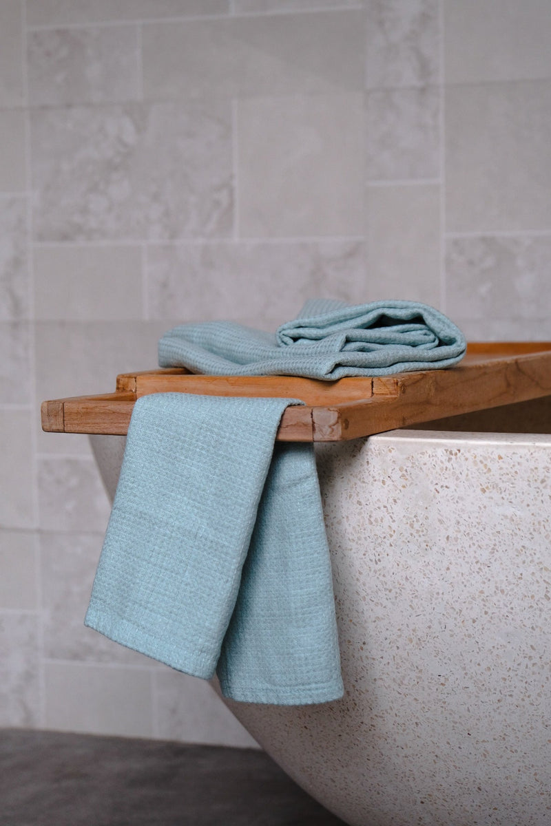 Sea glass waffle towel