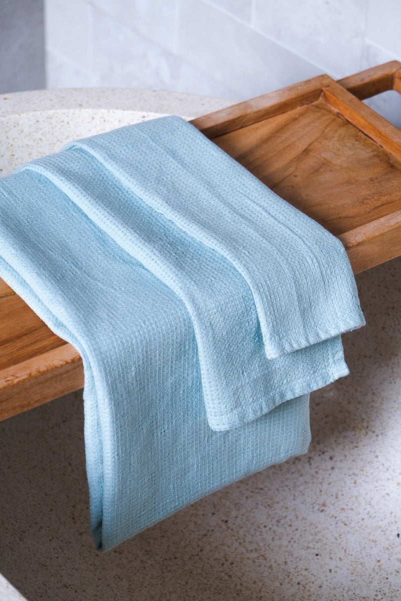 Sea glass waffle towel