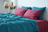Sea wave waffle coverlet