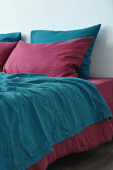 Sea wave waffle coverlet