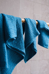 Sea wave waffle towel