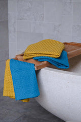Sea wave waffle towel