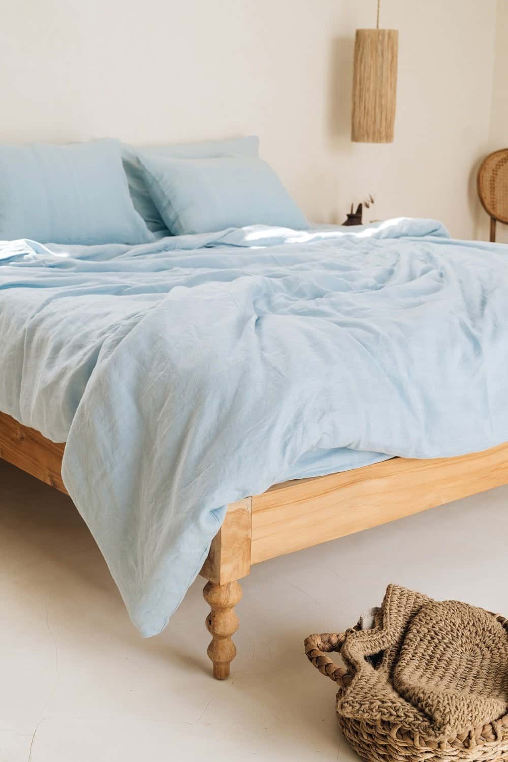 Housse de couette bleu ciel