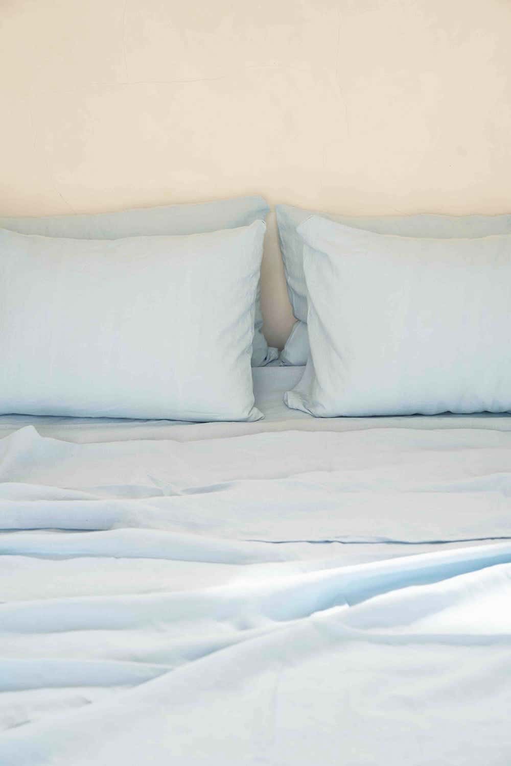 Himmelblaues Bettlaken