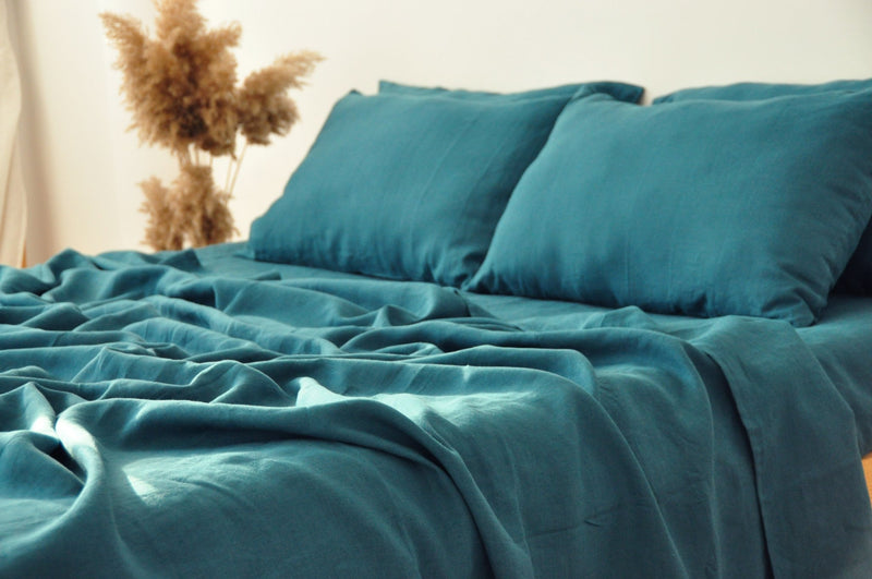 Teal fitted sheet