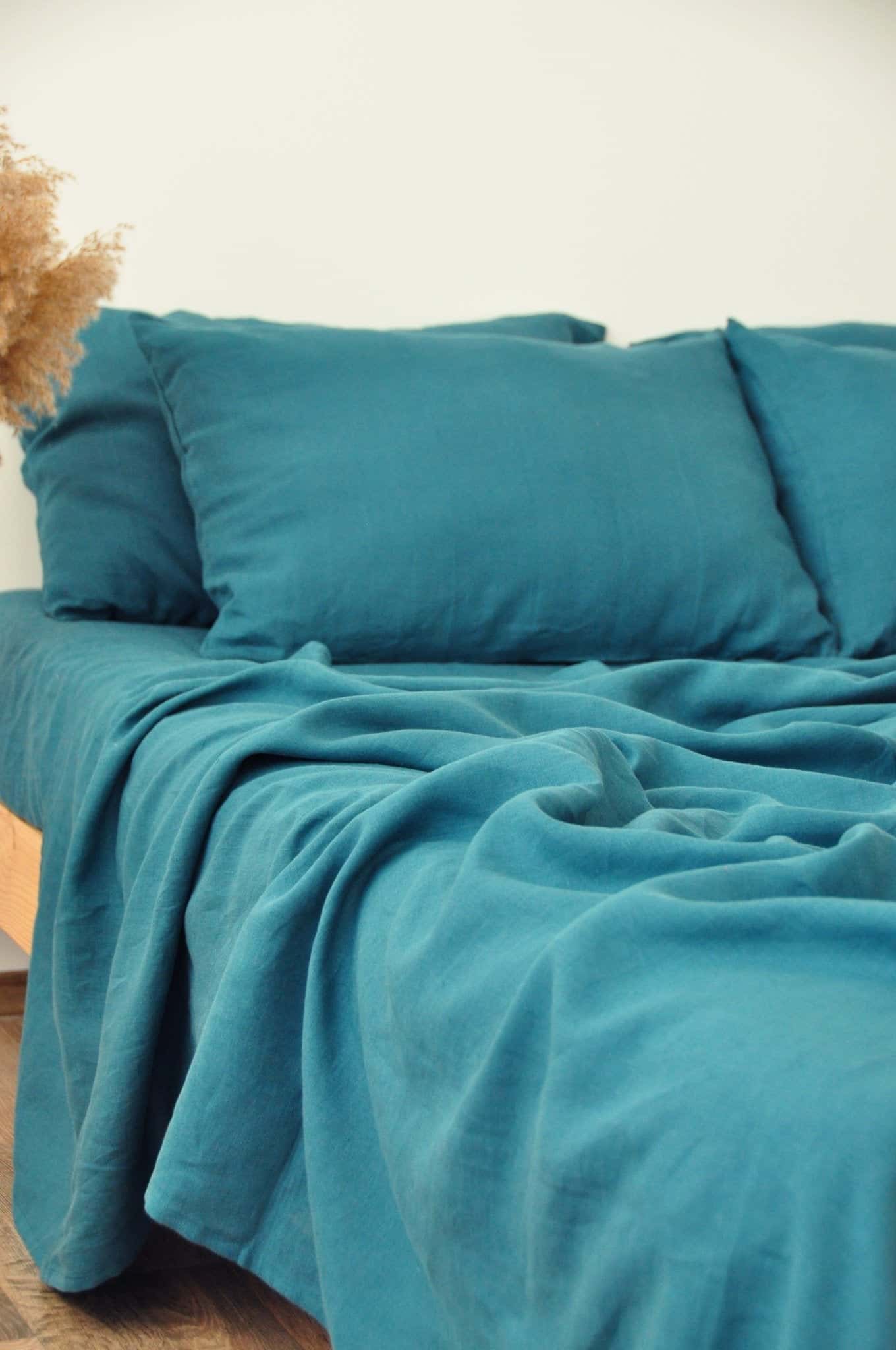 Bettlaken in Blaugrün