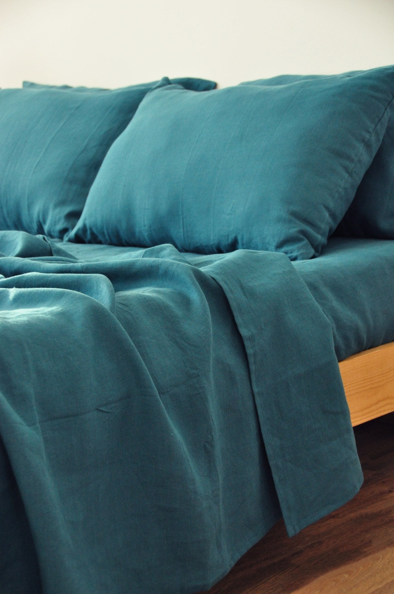 Bettlaken in Blaugrün