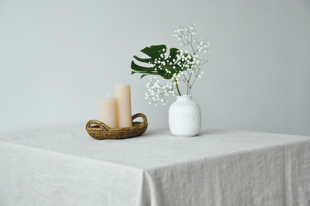 Undyed linen tablecloth - True Things