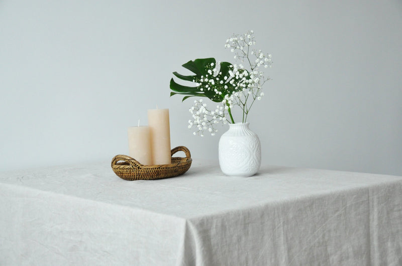 Undyed linen tablecloth - True Things