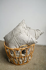 Undyed pillowcase with fabric stripes - True Things