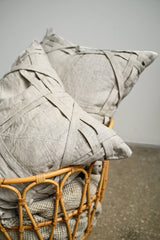 Undyed pillowcase with fabric stripes - True Things